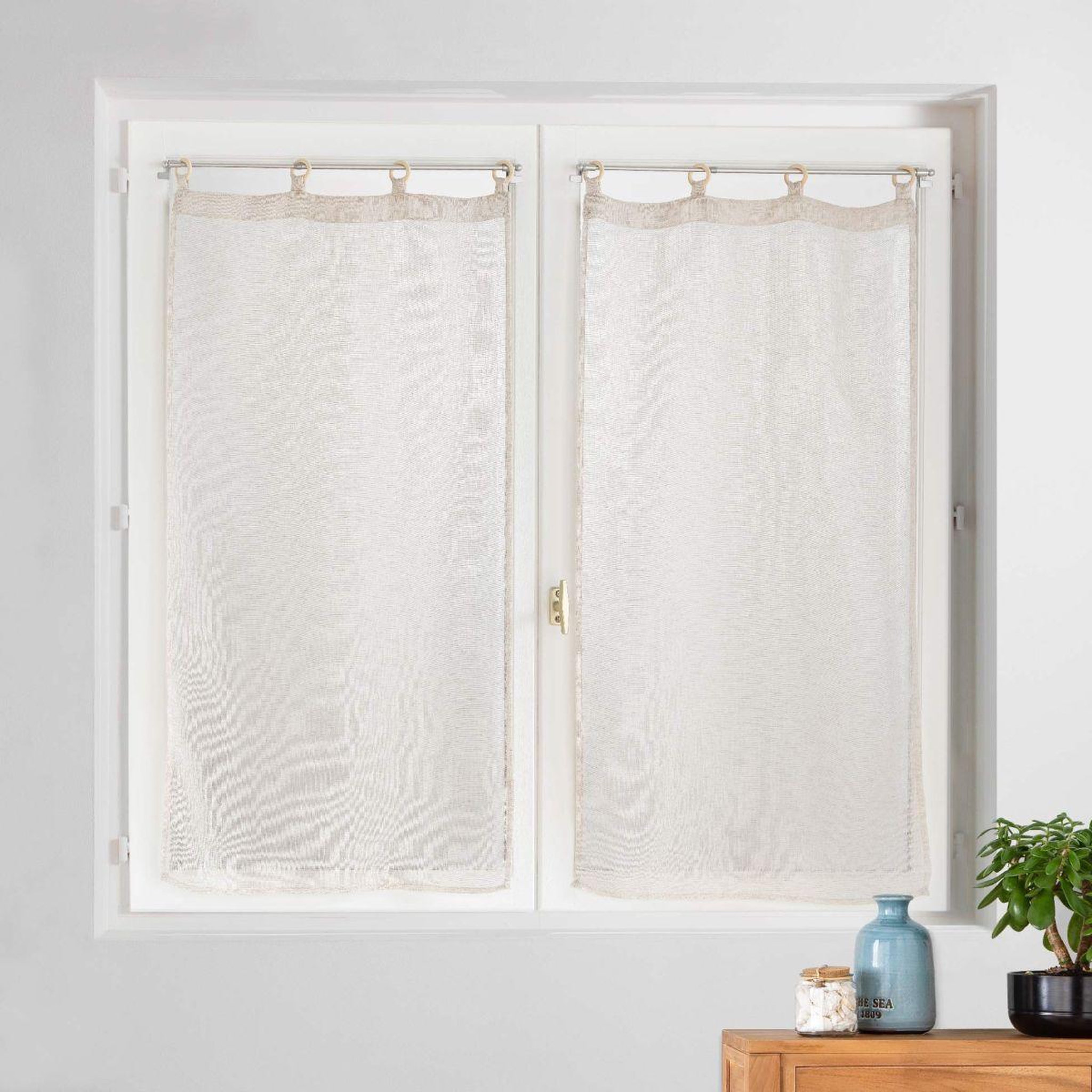 Voir la diapositive 3 : Douceur d'Intérieur Paire de voilages à œillets  minalisa  60x160cm lin