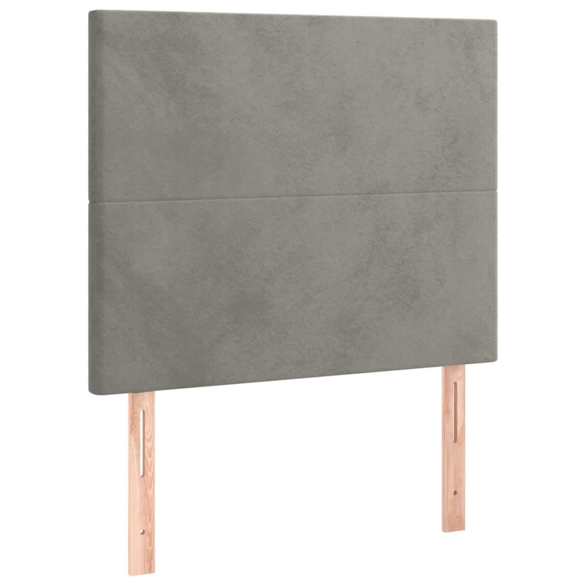Voir la diapositive 2 : VIDAXL Tetes de lit 2 pcs Gris clair 100x5x78/88 cm Velours