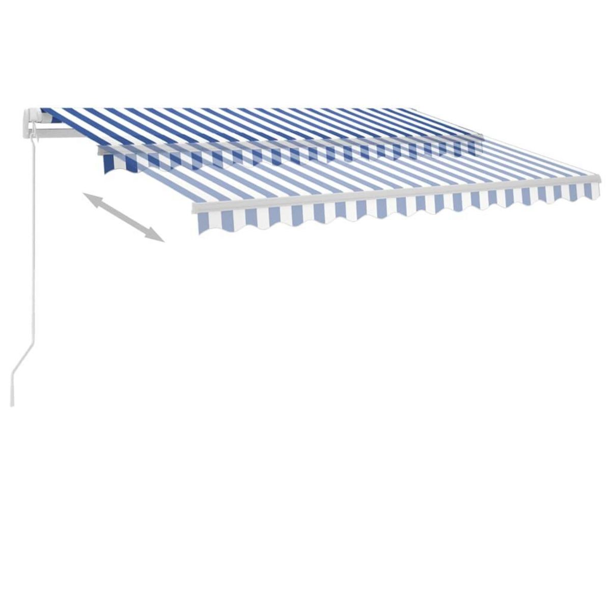 VIDAXL Auvent manuel retractable sur pied 300x250 cm Bleu/Blanc