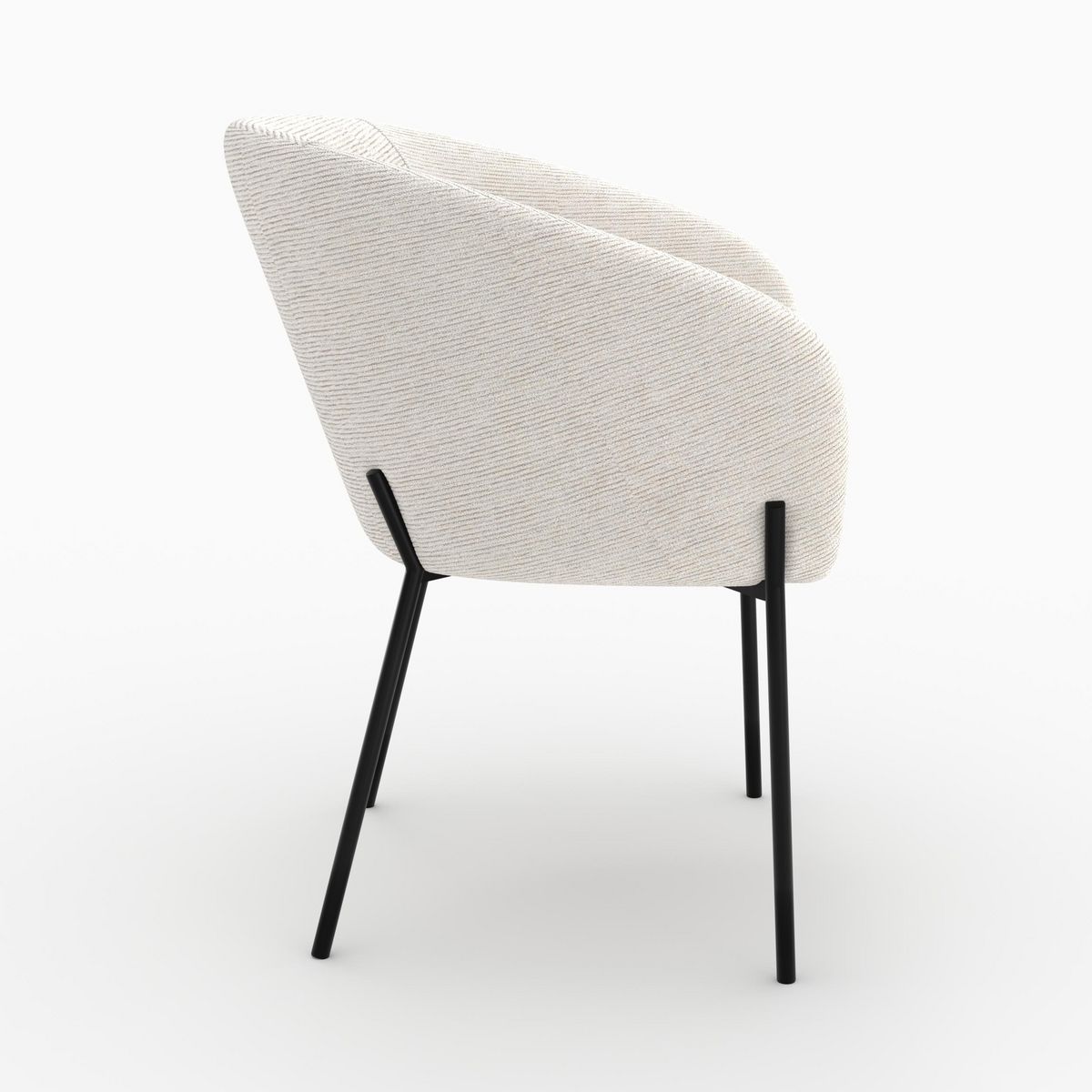 Rendez vous déco Chaise en tissu blanc chiné - Andy