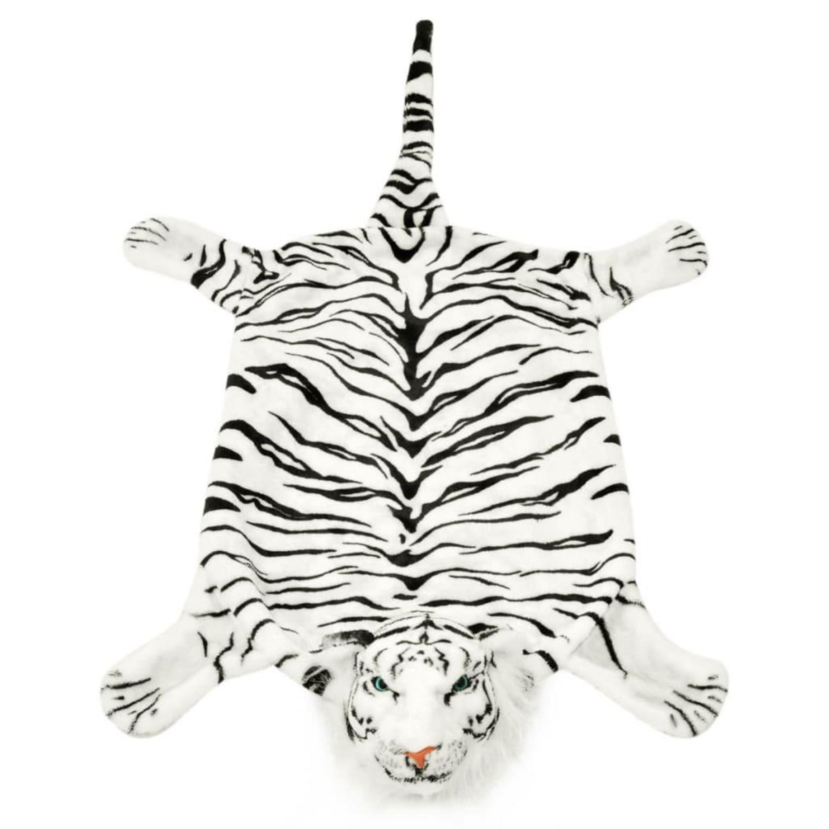 VIDAXL Tapis en peluche en forme de tigre 144 cm Blanc