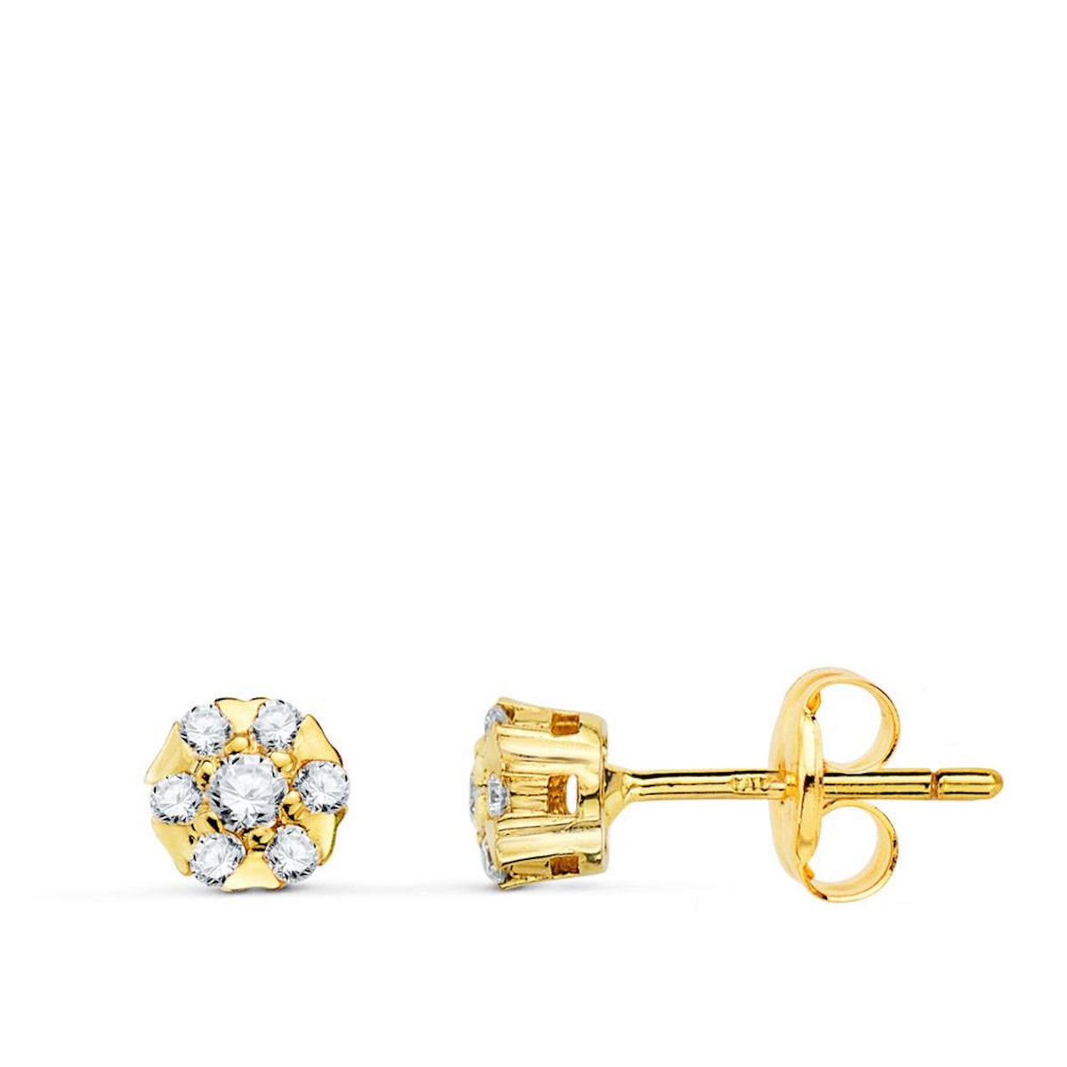 L'ATELIER D'AZUR Boucles d'Oreilles Solitaires Accompagné Diamants de Synthèse 0.254 Carats - Or 18 Carats 750 Jaune