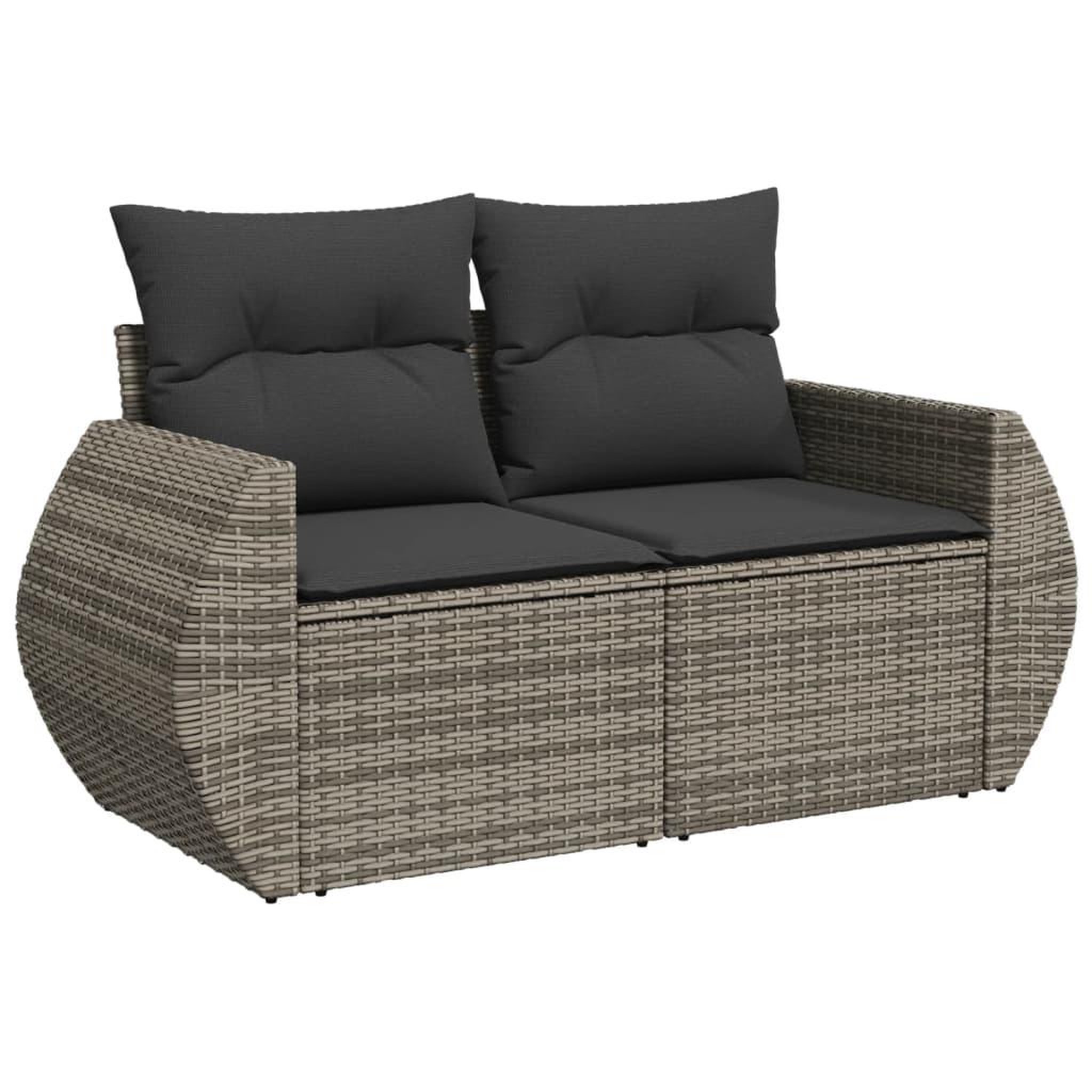 Voir la diapositive 3 : VIDAXL Salon de jardin 9 pcs avec coussins gris resine tressee