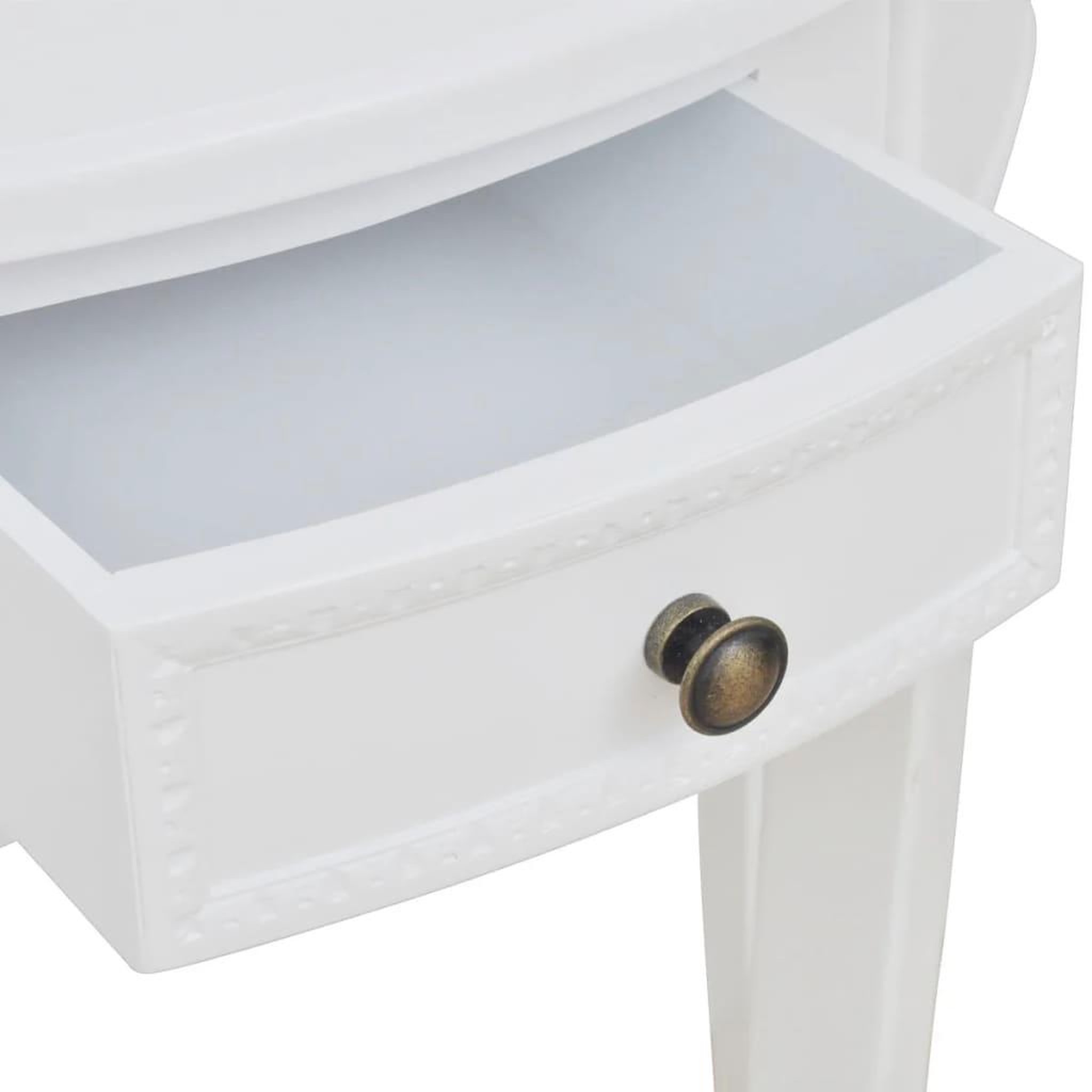 Voir la diapositive 3 : VIDAXL Table console avec tiroir Demi-ronde Blanc
