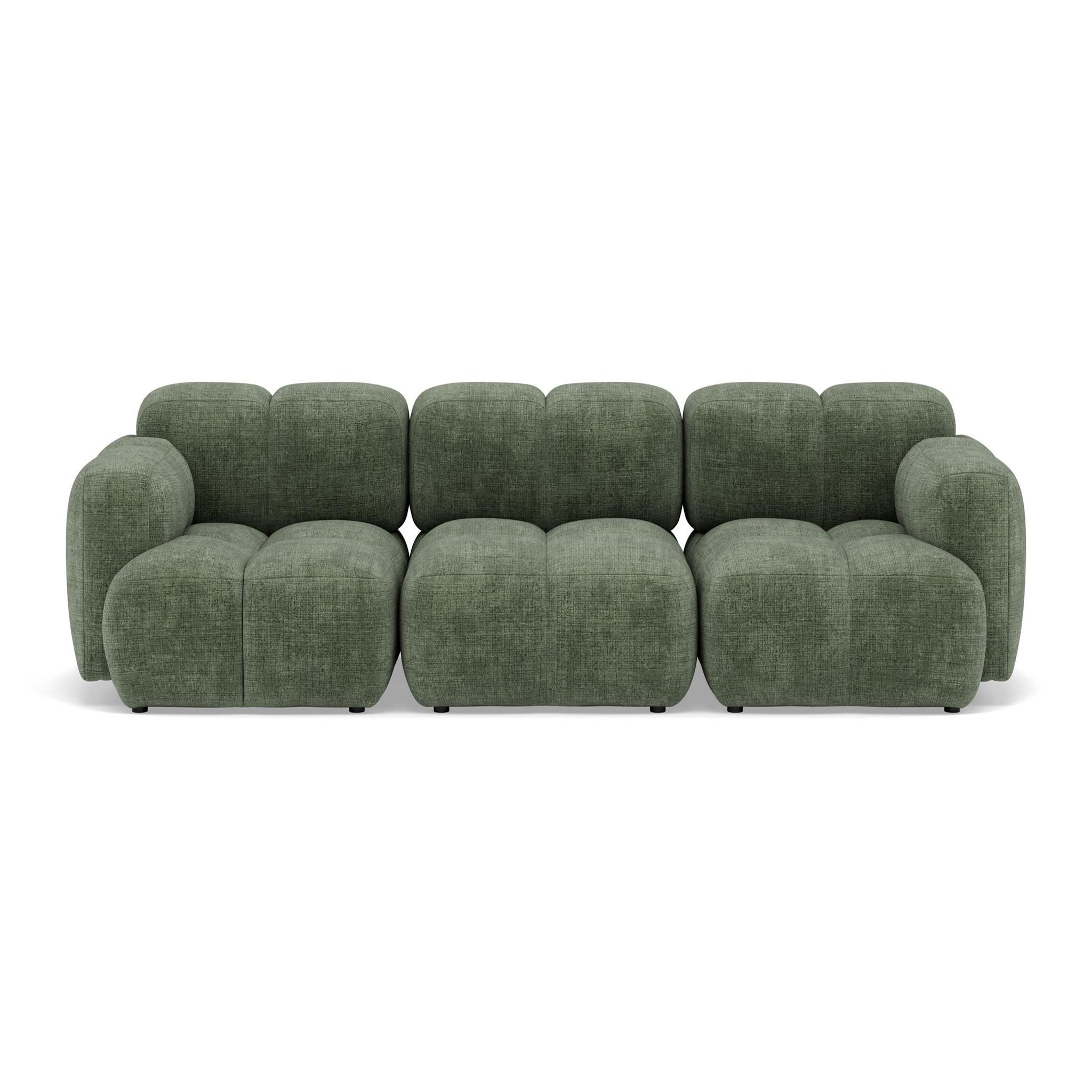 Voir la diapositive 1 : BEST MOBILIER Grace - canapé modulable 3 places en velours texturé