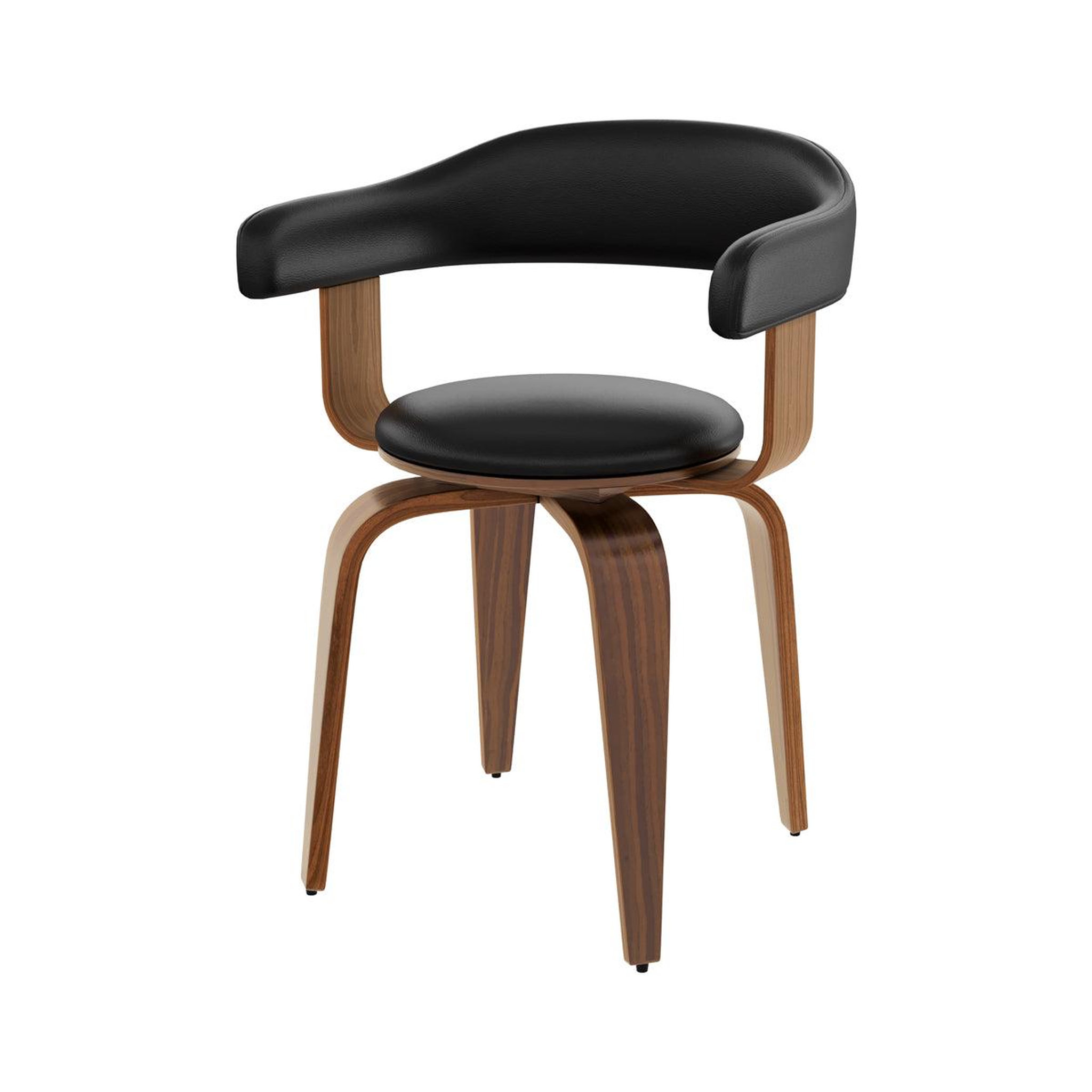 MAISON PAVANE Chaise avec accoudoirs en cuir synthétique noir-harold