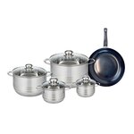 ELO Ensemble de 1 Poêle de cuisson 24 cm et 4 faitouts 12, 14, 20 et 24 cm Elo Prima Brillant