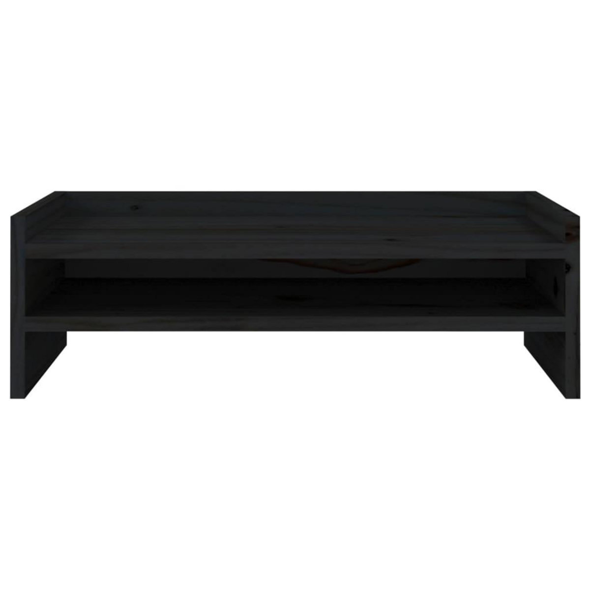VIDAXL Support de moniteur Noir 50x24x16 cm Bois de pin solide