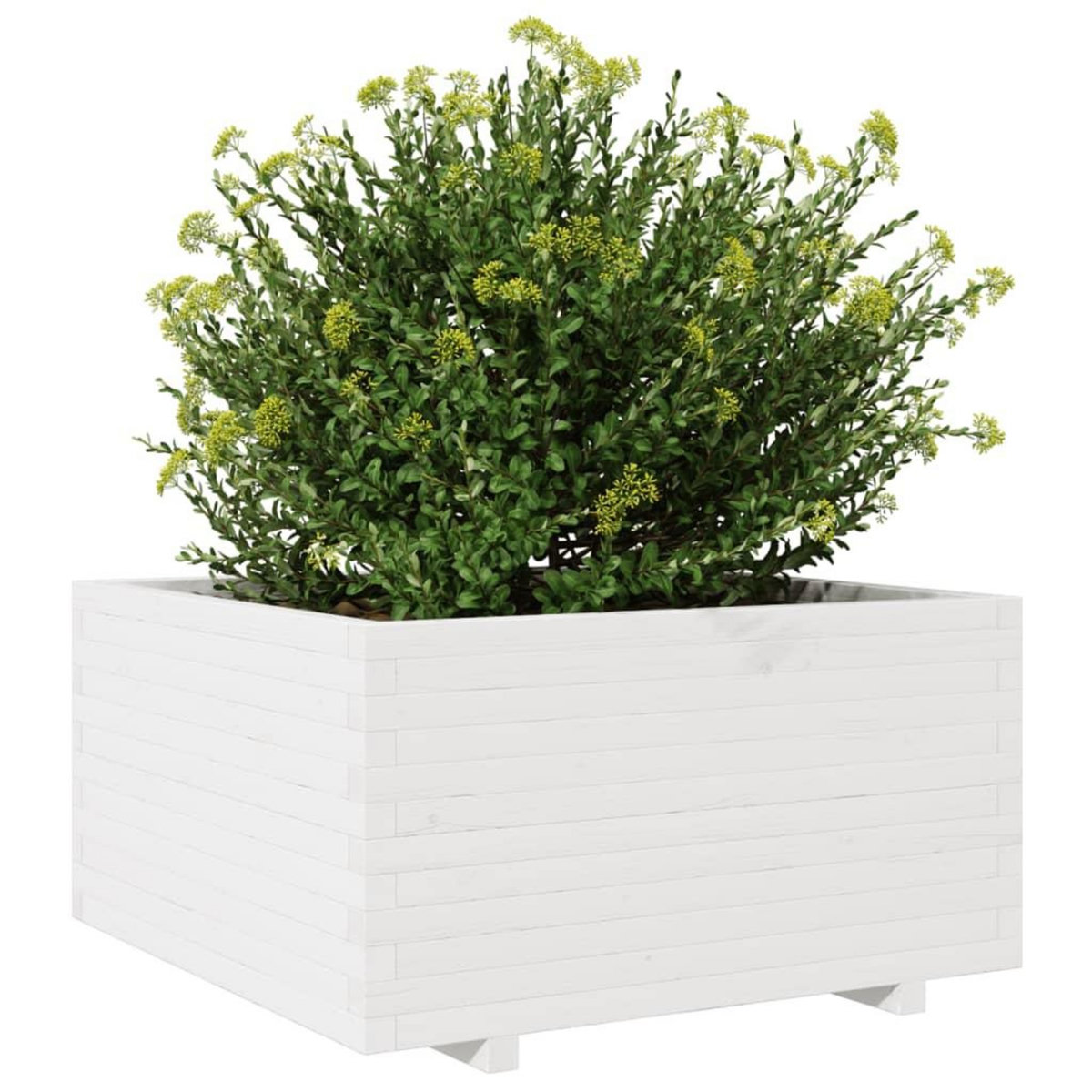 VIDAXL Jardiniere blanc 90x90x49,5 cm bois de pin massif