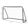 Voir la diapositive 3 : HOMCOM But de football - cage de foot - but futsal dim. 203L x 81l x 120H cm - châssis métal époxy filet polyester - piquets inclus - noir