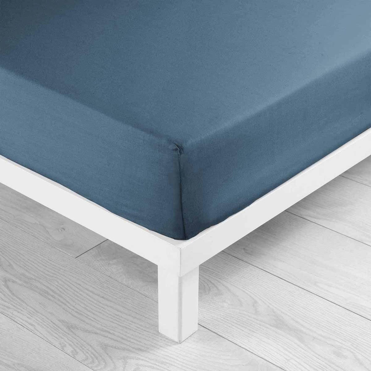 Paris Prix Drap Housse Microfibre  Oscar  90x190cm Bleu