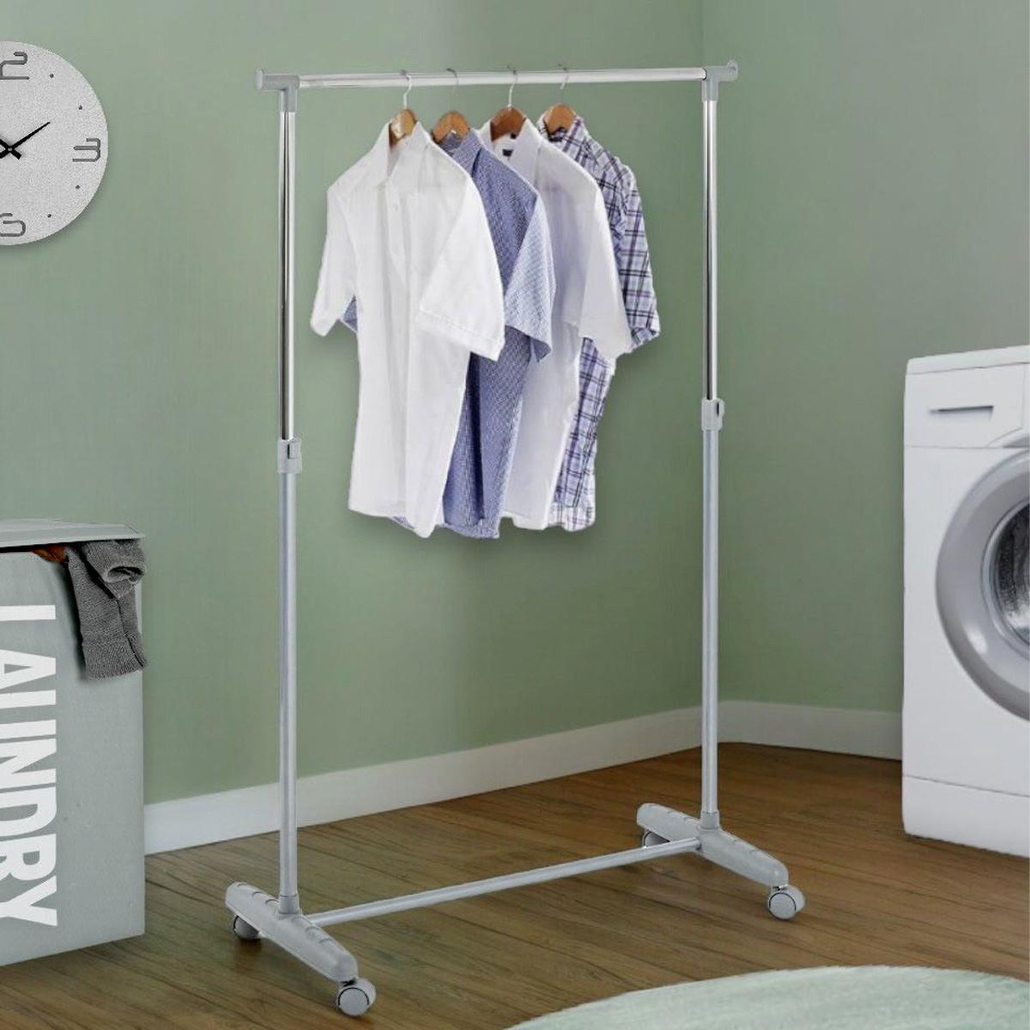 Voir la diapositive 2 : Paris Prix Portant à vêtements réglable  fiona  160cm gris