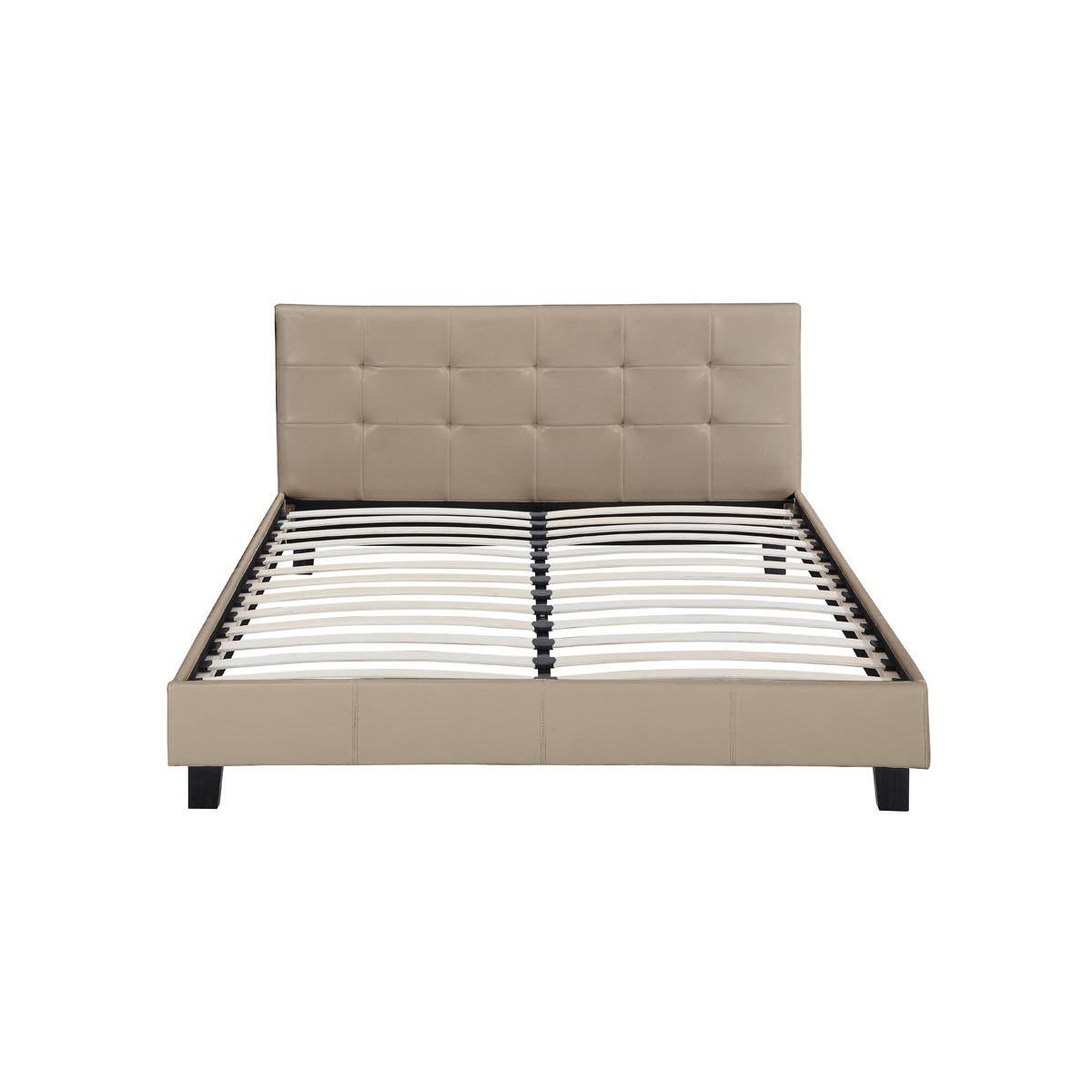 Habitat et Jardin Lit double en pvc  Julia  - 140 x 190 cm - Taupe