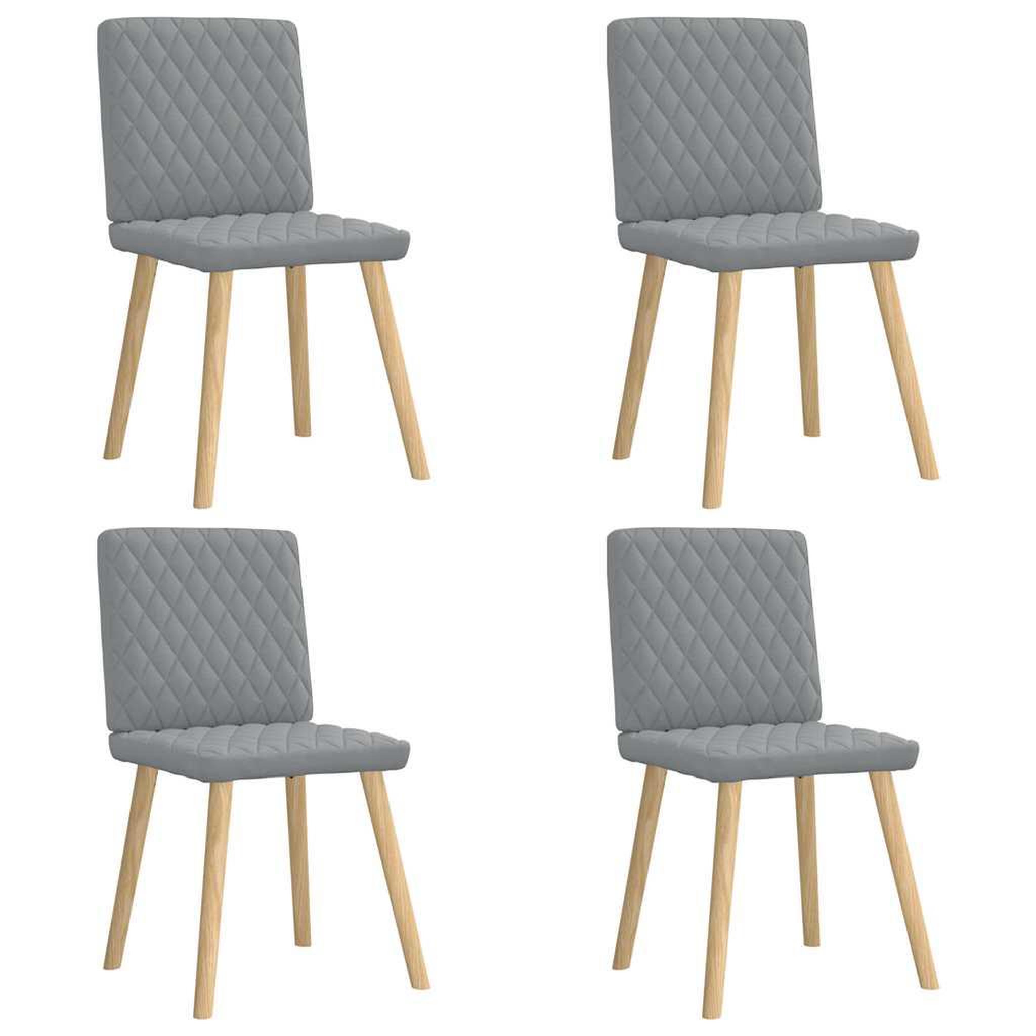 VIDAXL Chaises a manger lot de 4 gris clair tissu