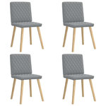 VIDAXL Chaises a manger lot de 4 gris clair tissu