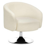 ATMOSPHERA Fauteuil pivotant en bouclette EDITH - Blanc