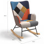 Voir la diapositive 5 : ID MARKET Fauteuil scandinave IVAR en tissu à bascule patchwork multicouleurs