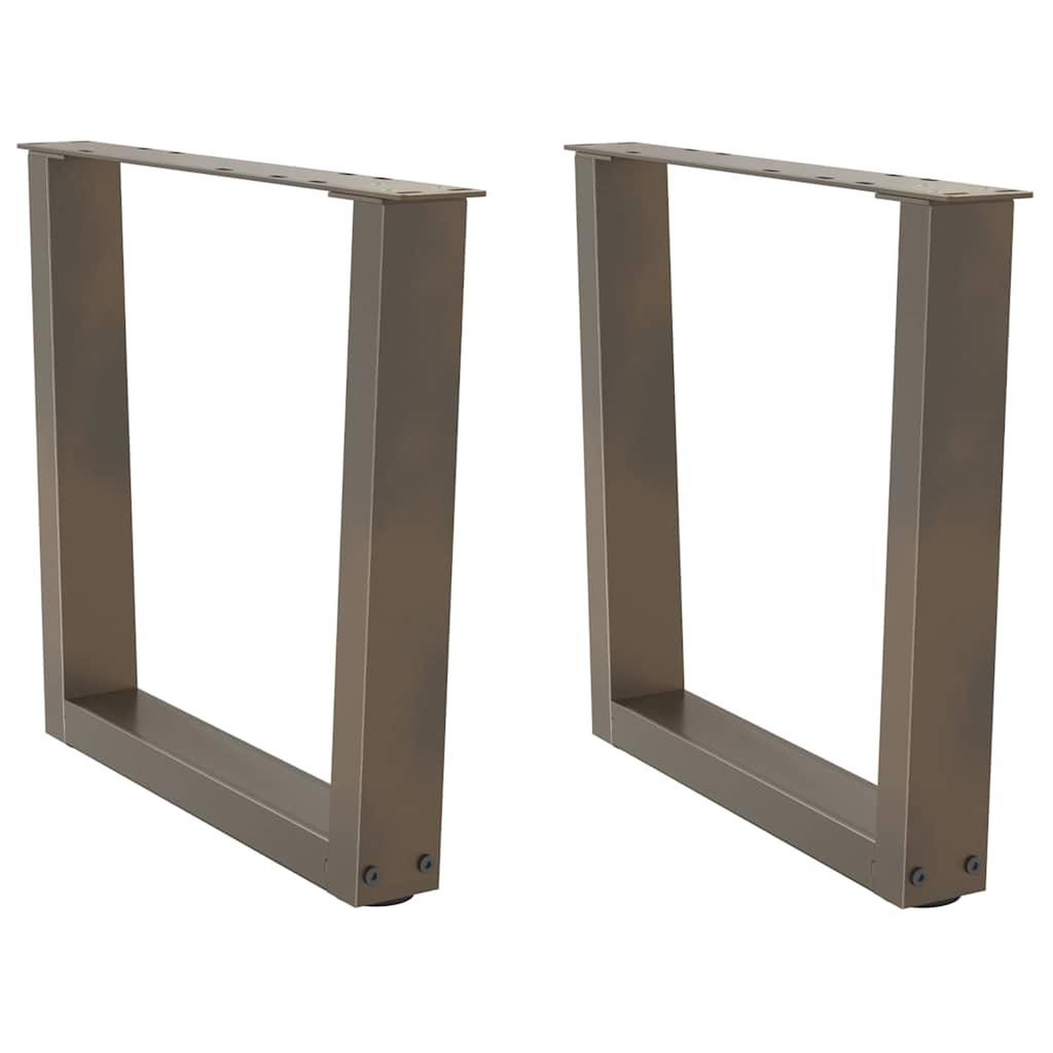 VIDAXL Pieds de table a manger en forme de V 2 pcs acier naturel acier