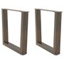 Voir la diapositive 1 : VIDAXL Pieds de table a manger en forme de V 2 pcs acier naturel acier