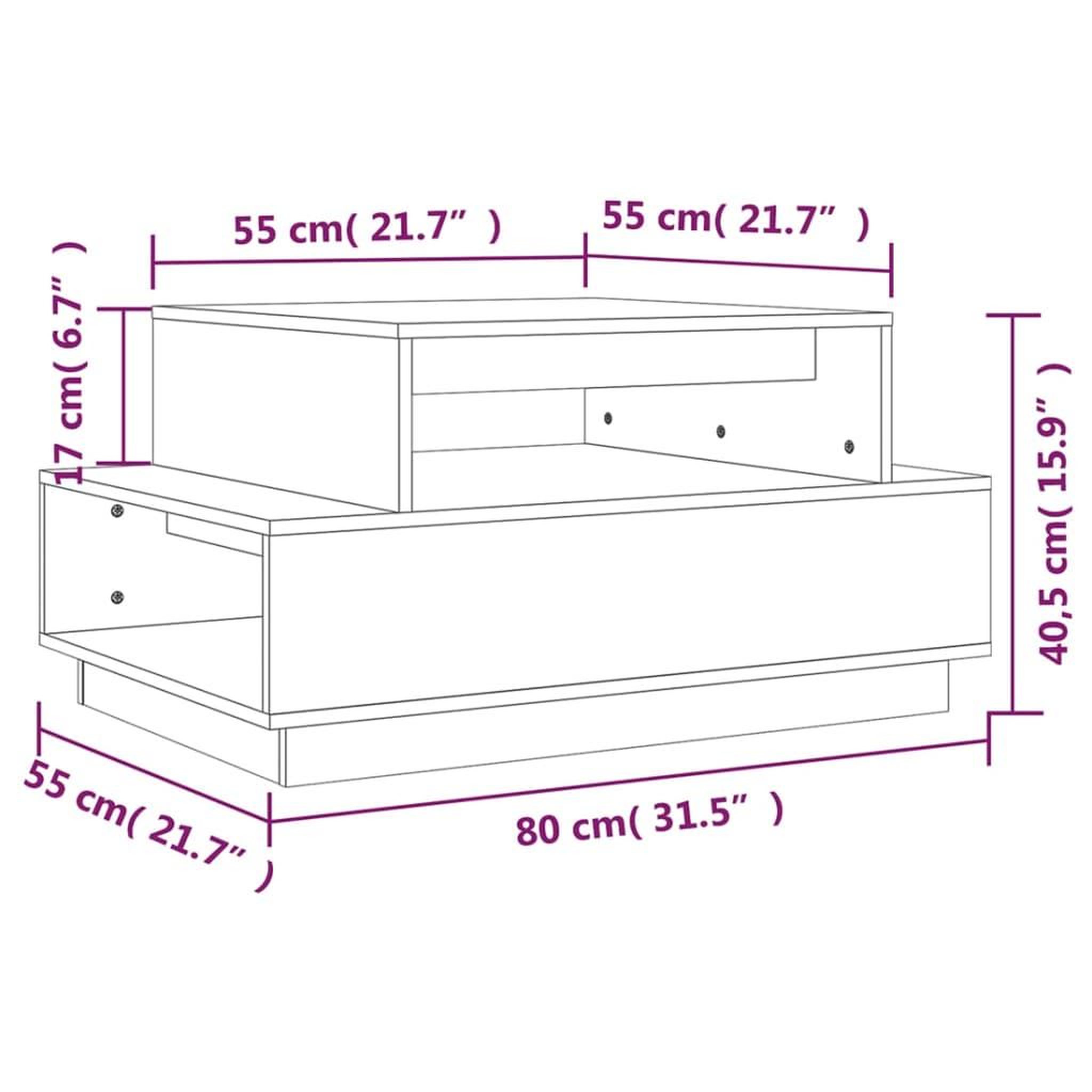 Voir la diapositive 6 : VIDAXL Table basse Blanc 80x55x40,5 cm Bois massif de pin