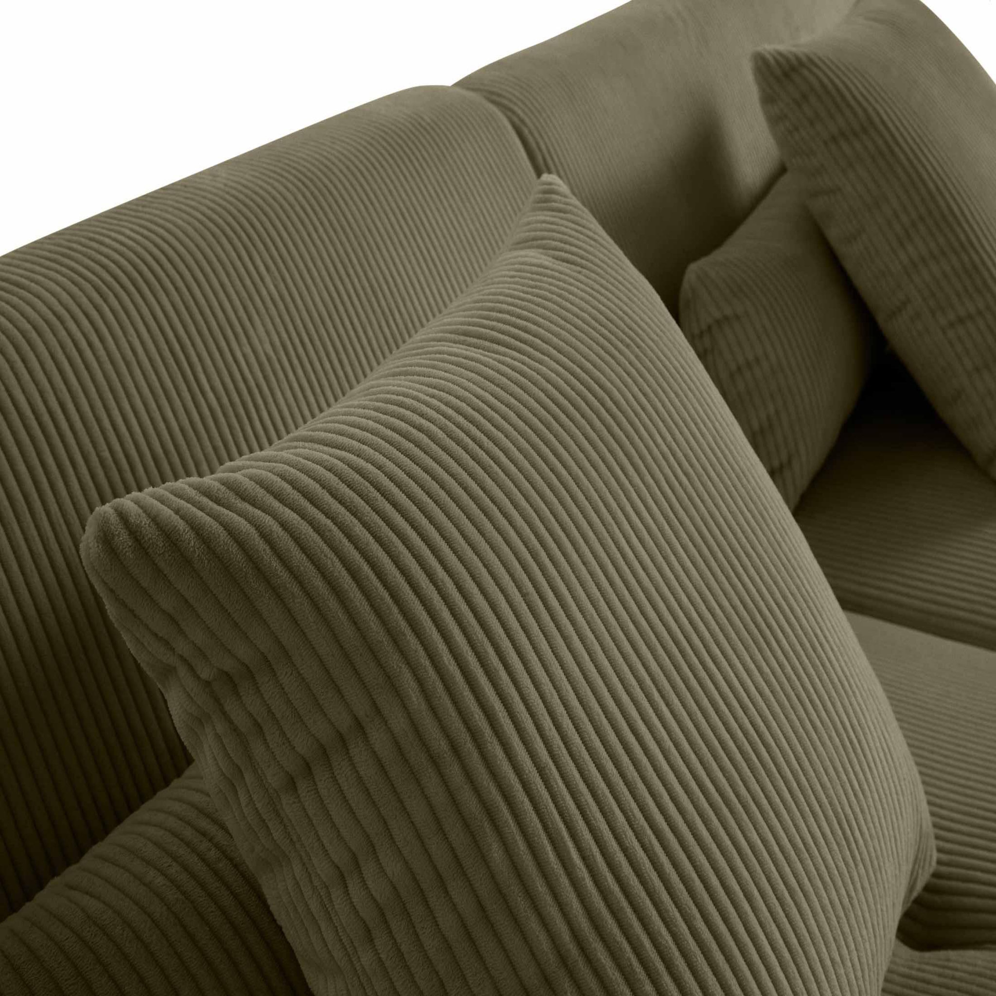 Voir la diapositive 5 : LISA DESIGN Onyx - canapé modulable d'angle gauche - 5 places - en velours côtelé