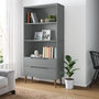 Voir la diapositive 1 : VIDAXL Bibliotheque MOLDE Gris 85x35x170,5 cm Bois massif de pin