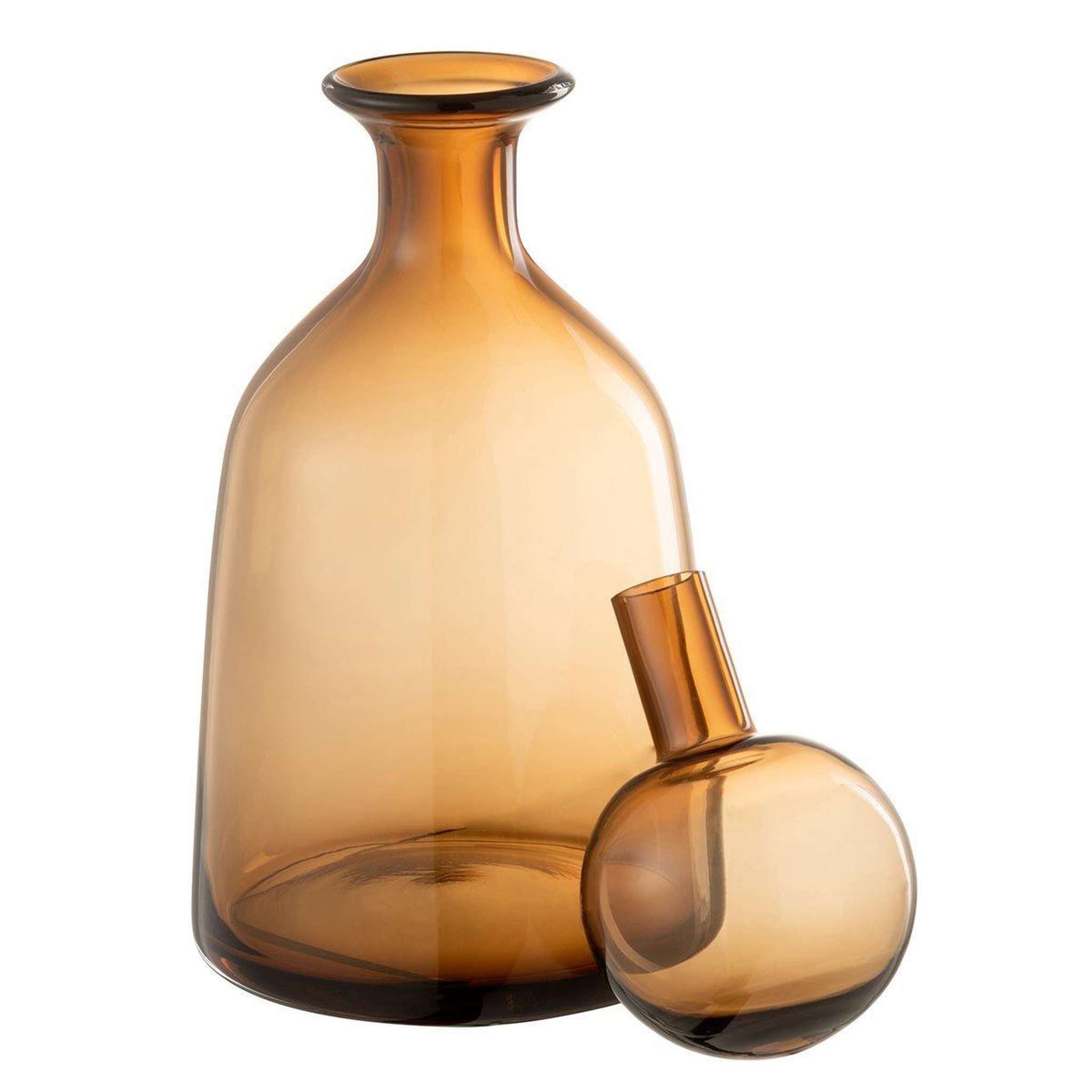 Voir la diapositive 2 : J-LINE Bouteille avec bouchon uni  joyce  33cm marron