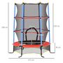 Voir la diapositive 3 : HOMCOM Trampoline de jardin enfant Ø 1,75 x 1,90H m filet de sécurité porte zipée couvre-ressorts + 6 poteaux rembourrés inclus rouge bleu noir