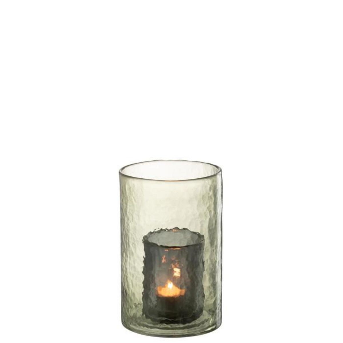 Paris Prix Photophore Double en Verre  Hurricane  20cm Vert