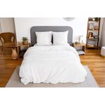 Home collection Parure microfibre lavee. Coloris disponibles : Gris, Rose, Vert, Blanc, Bleu