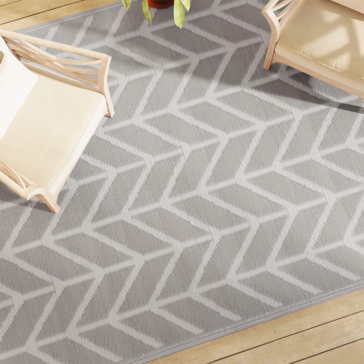 VIDAXL Tapis d'exterieur ARAKIL Gris 190x290 cm PP