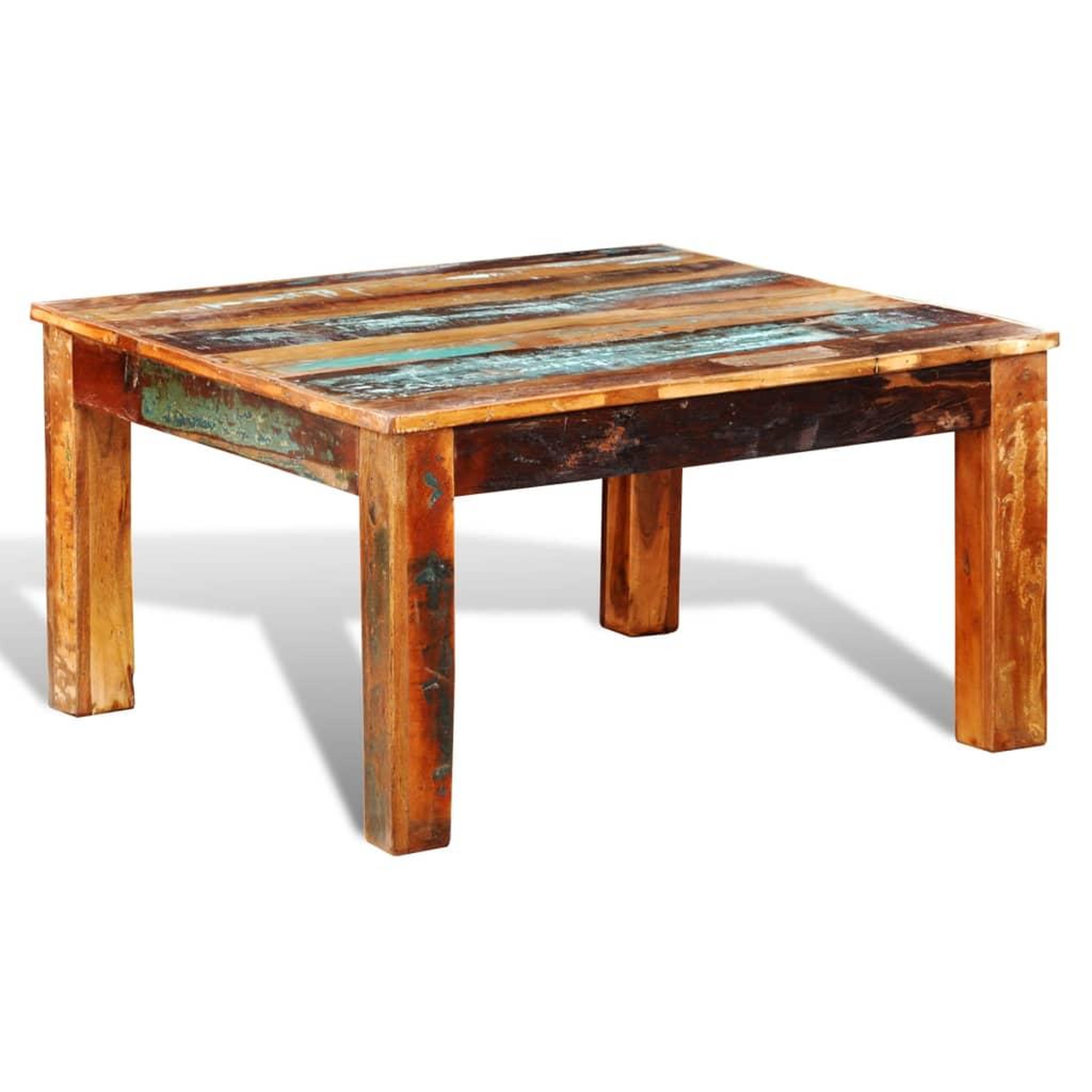 Voir la diapositive 2 : VIDAXL Table basse carree bois de recuperation