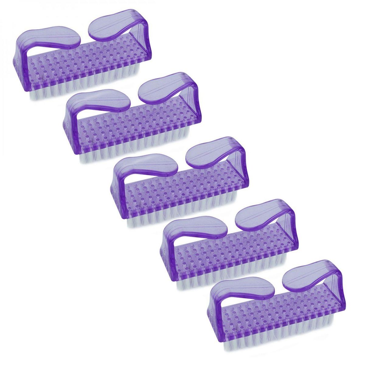 VIVEZEN Lot de 5 brosses à ongles, nettoyantes - Violet