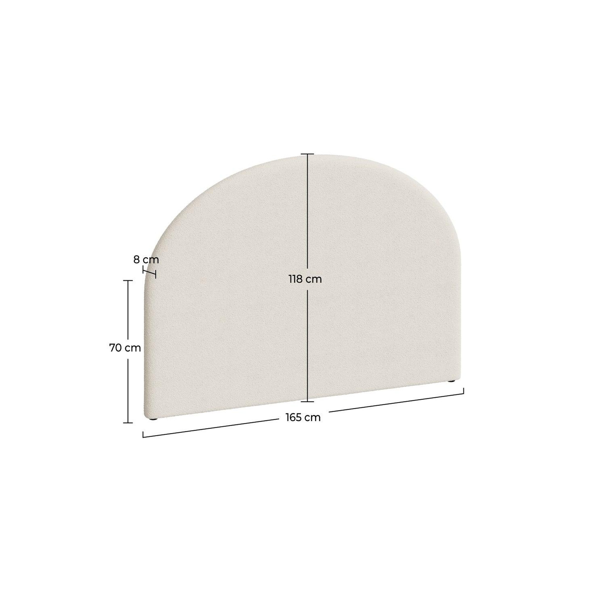 Voir la diapositive 4 : MAISON PAVANE Tête de lit en tissu bouclé beige 160 cm-eva