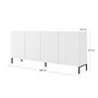 Voir la diapositive 6 : BEST MOBILIER Lara - buffet bas - pieds dorés - 200 cm
