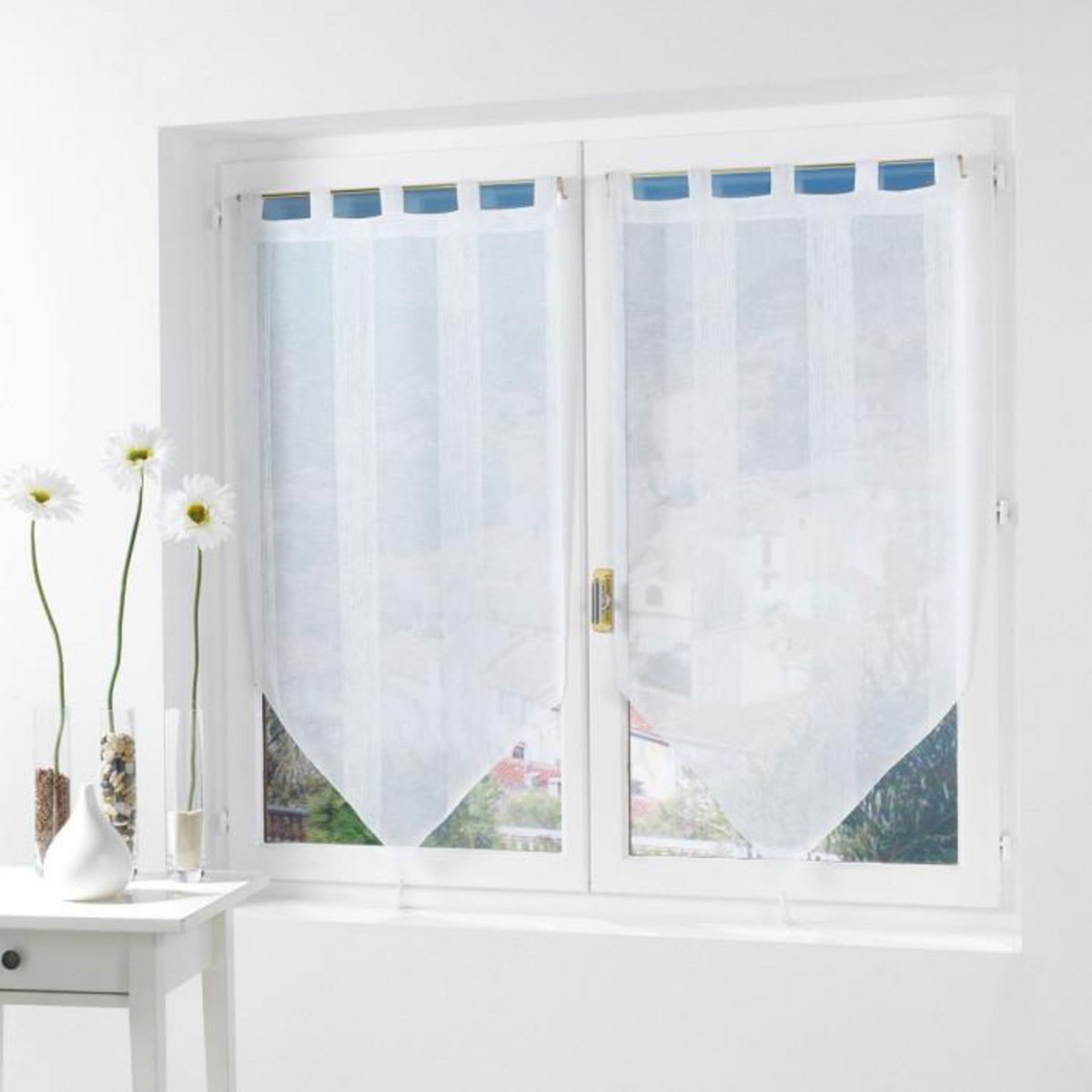 Paris Prix Paire de Voilages  Salina  60x120cm Blanc