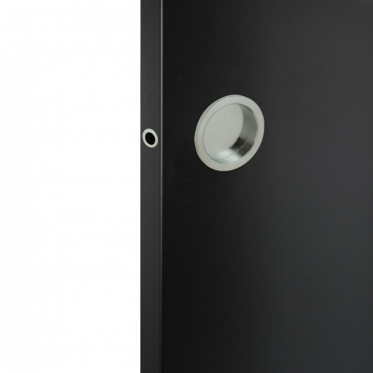 CENTRALE BRICO Kit de poignées porte coulissante ronde zamak nickelé, gris