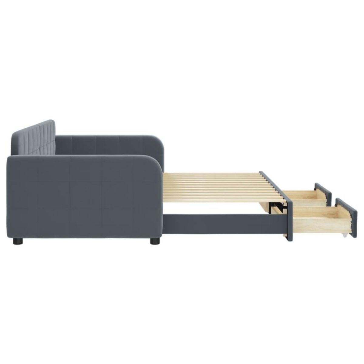 VIDAXL Lit de jour avec gigogne et tiroirs sans matelas 90x200 cm