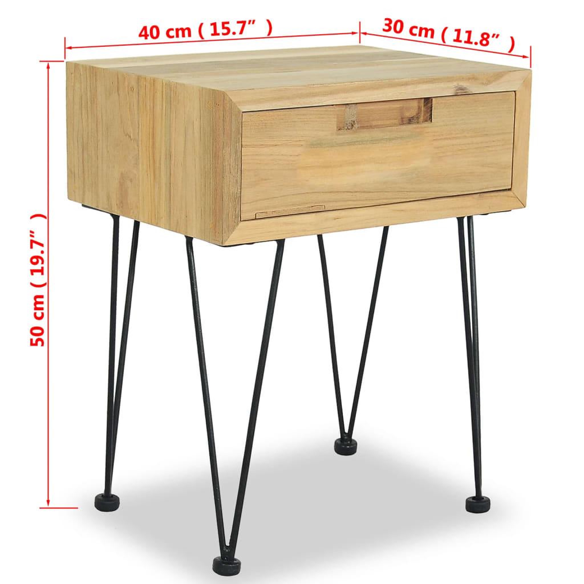 Voir la diapositive 6 : VIDAXL Table de chevet 40x30x50 cm teck
