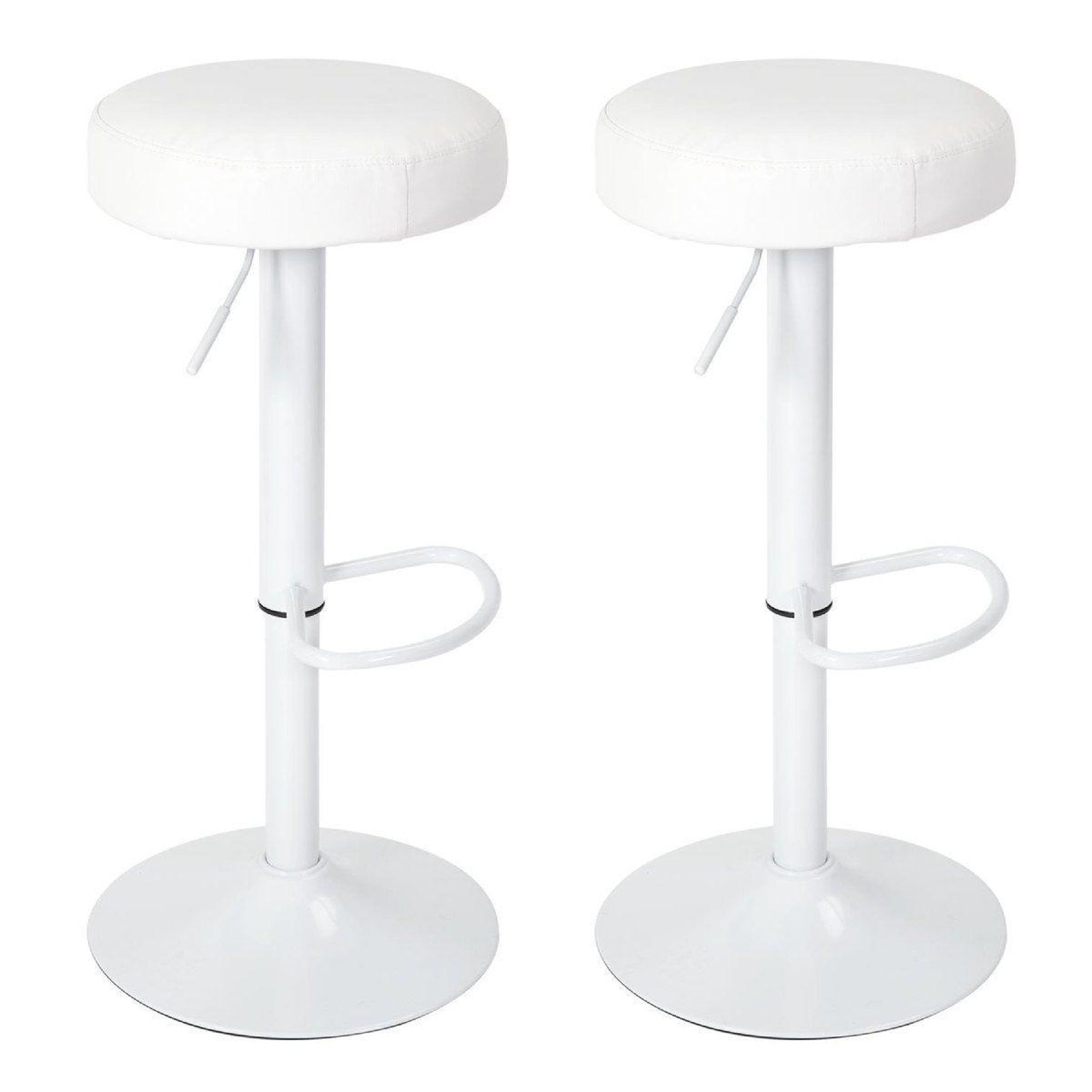 The Home Deco Factory Lot de 2 tabourets de bar  mumford  63-83cm blanc