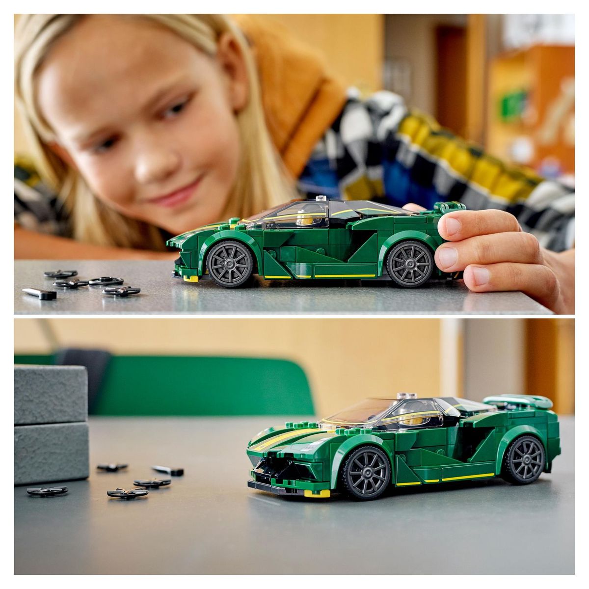 LEGO Speed Champions 76907 Lotus Evija, Voiture de Course, Jouet Réduit Avec Minifigure de Pilote de Course, Jouet Pour Enfants