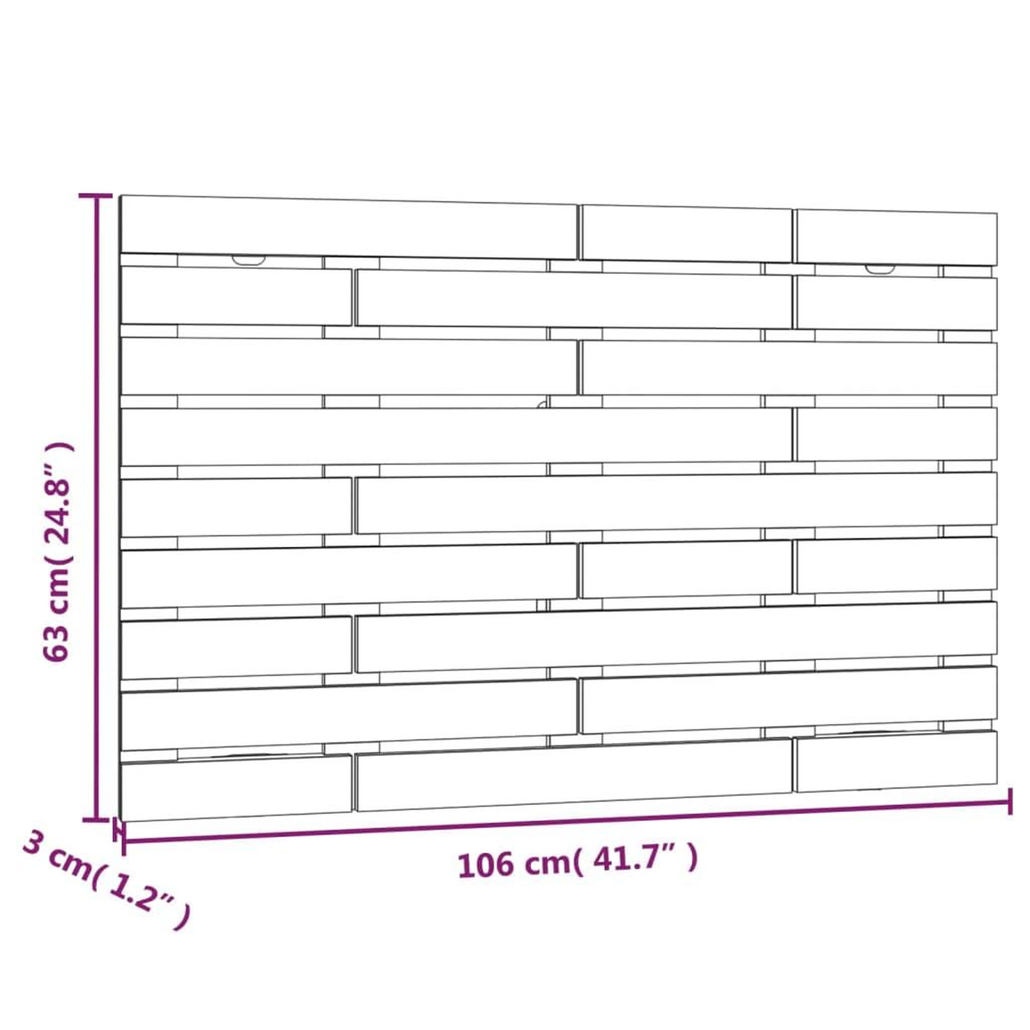 Voir la diapositive 6 : VIDAXL Tete de lit murale 106x3x63 cm Bois massif de pin