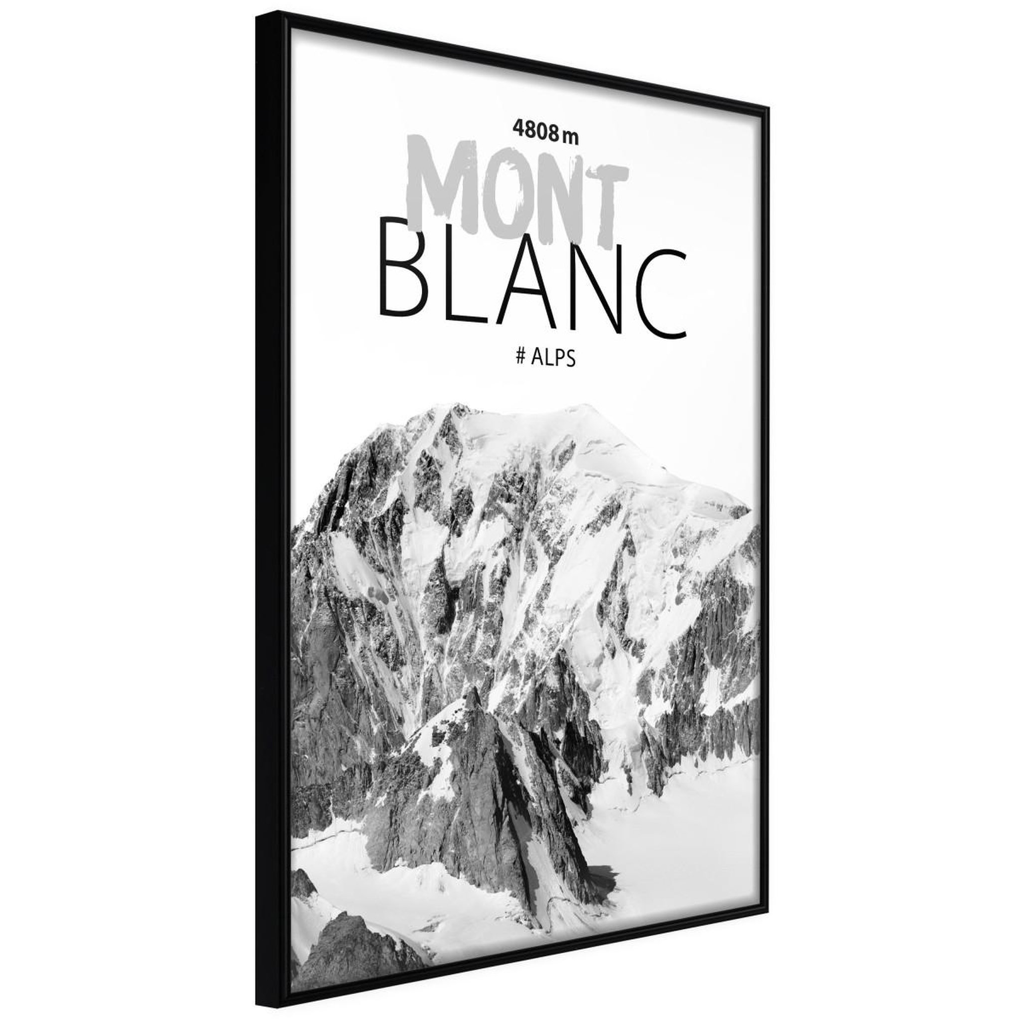 Paris Prix Affiche murale encadrée  peaks of the world mont blanc. Coloris disponibles : Noir, Jaune