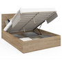 Voir la diapositive 1 : ID MARKET Lit coffre double SEASIDE avec tête de lit et sommier 140x190 cm façon hêtre