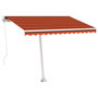Voir la diapositive 2 : VIDAXL Auvent manuel retractable sur pied 300x250 cm Orange et marron