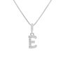 Voir la diapositive 1 : L'ATELIER D'AZUR Collier Argent 925/000 Rhodié - Initiale Lettre E Pavée de Zirconiums