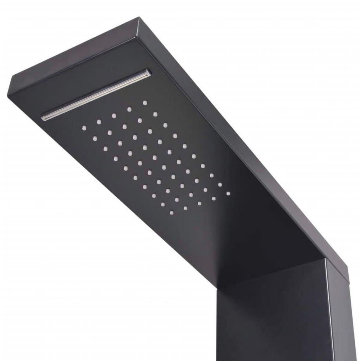 VIDAXL Systeme de panneau de douche Aluminium Mat Noir