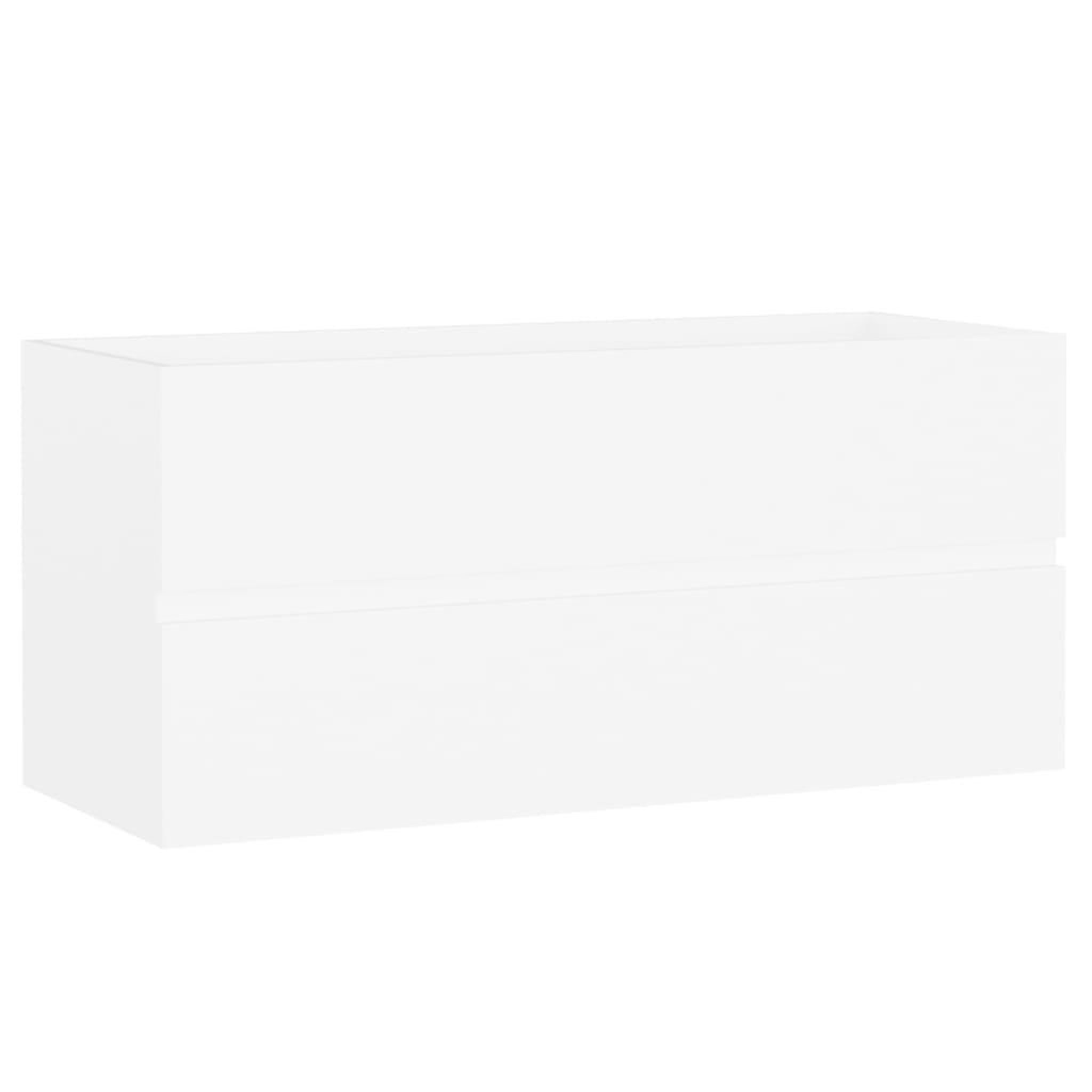Voir la diapositive 3 : VIDAXL Armoire d'evier avec lavabo integre Blanc Agglomere