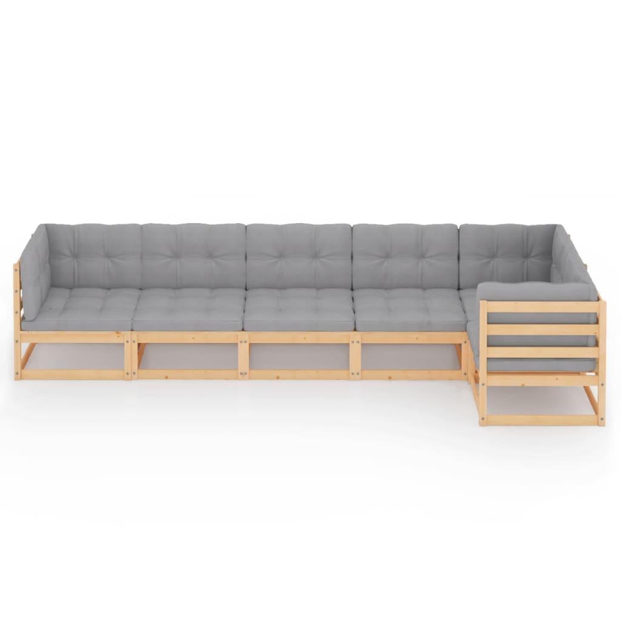 Voir la diapositive 3 : VIDAXL Salon de jardin 6 pcs avec coussins Bois de pin massif