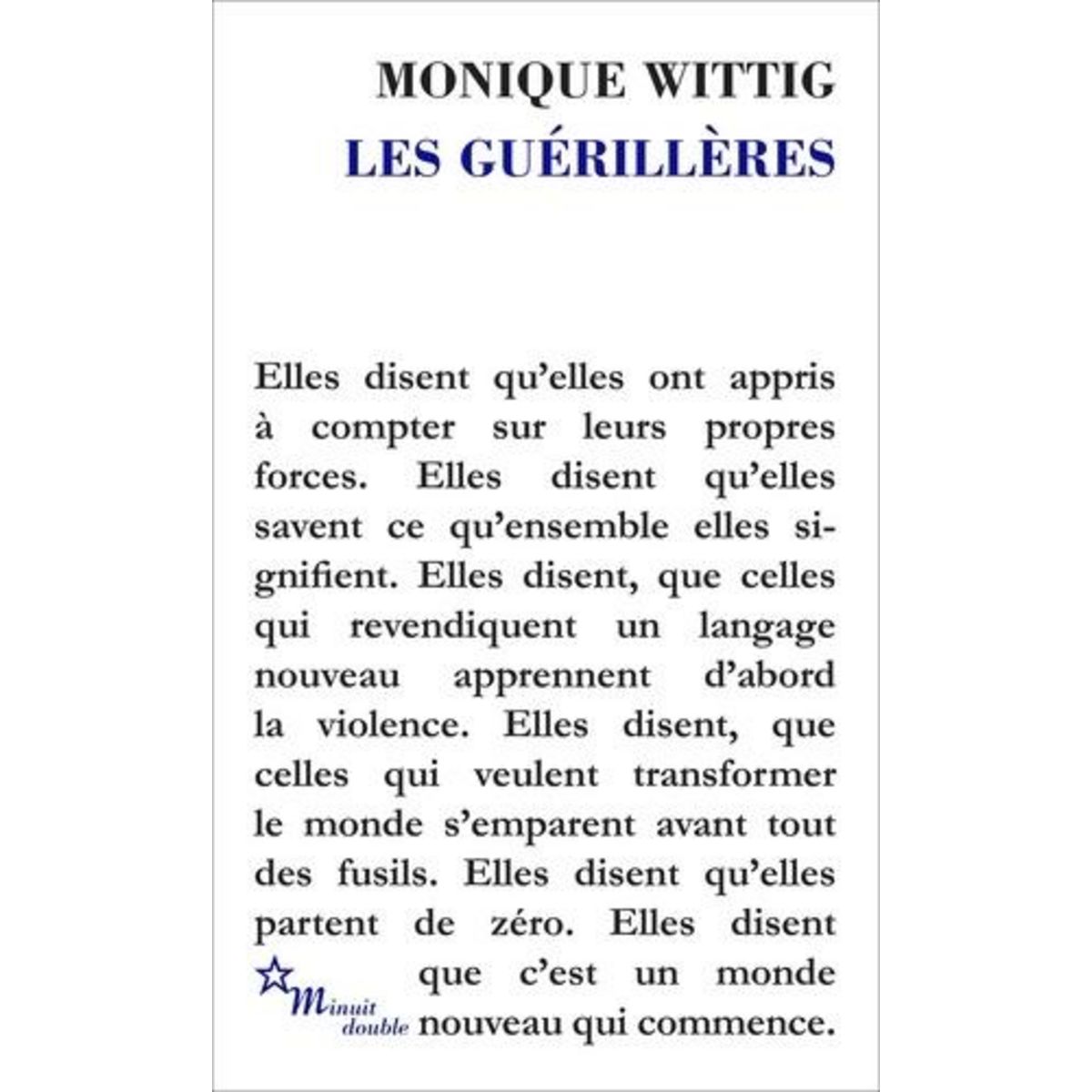 LES GUERILLERES, Wittig Monique